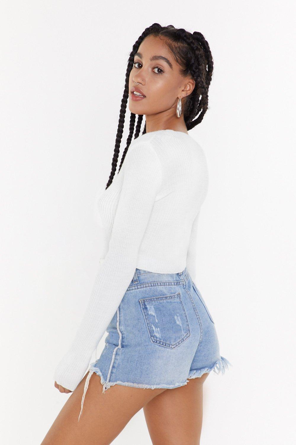 nasty gal tie front cardigan