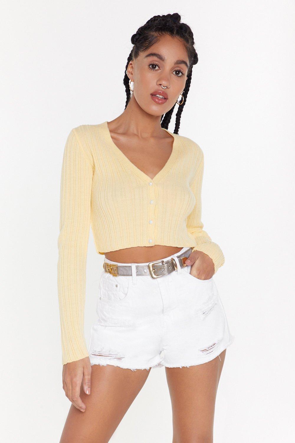 nasty gal yellow cardigan