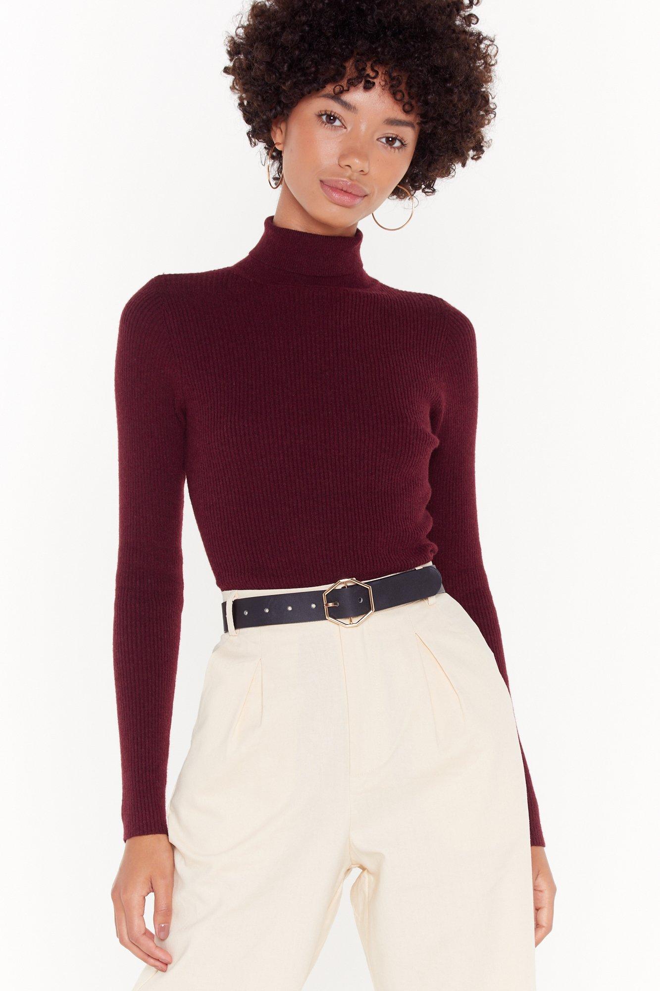 ribbed turtleneck sweater