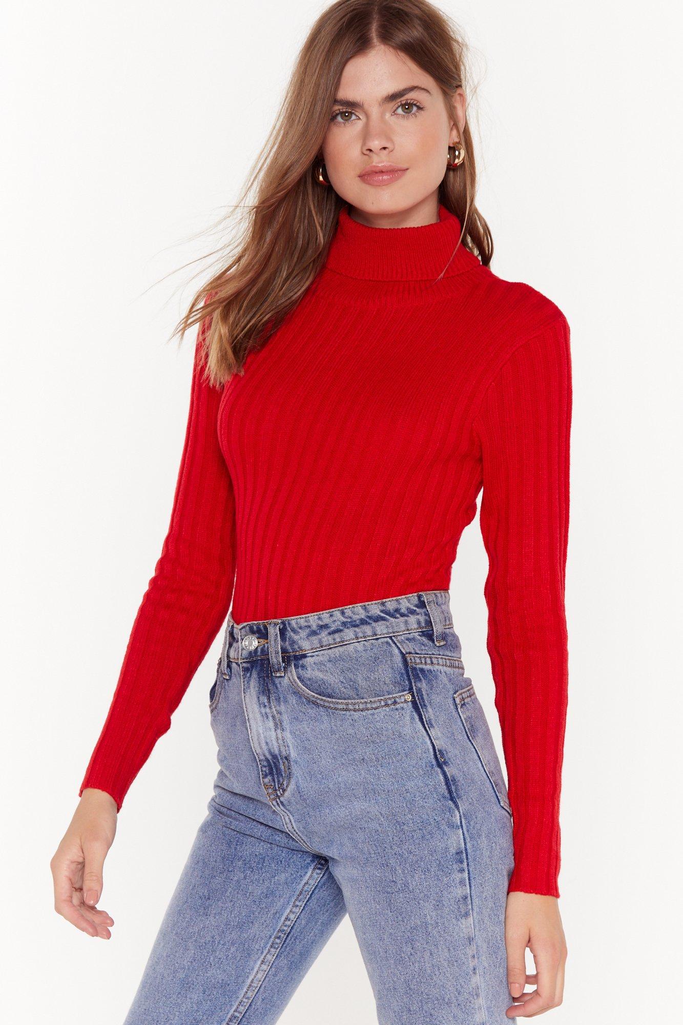 ribbed turtleneck sweater