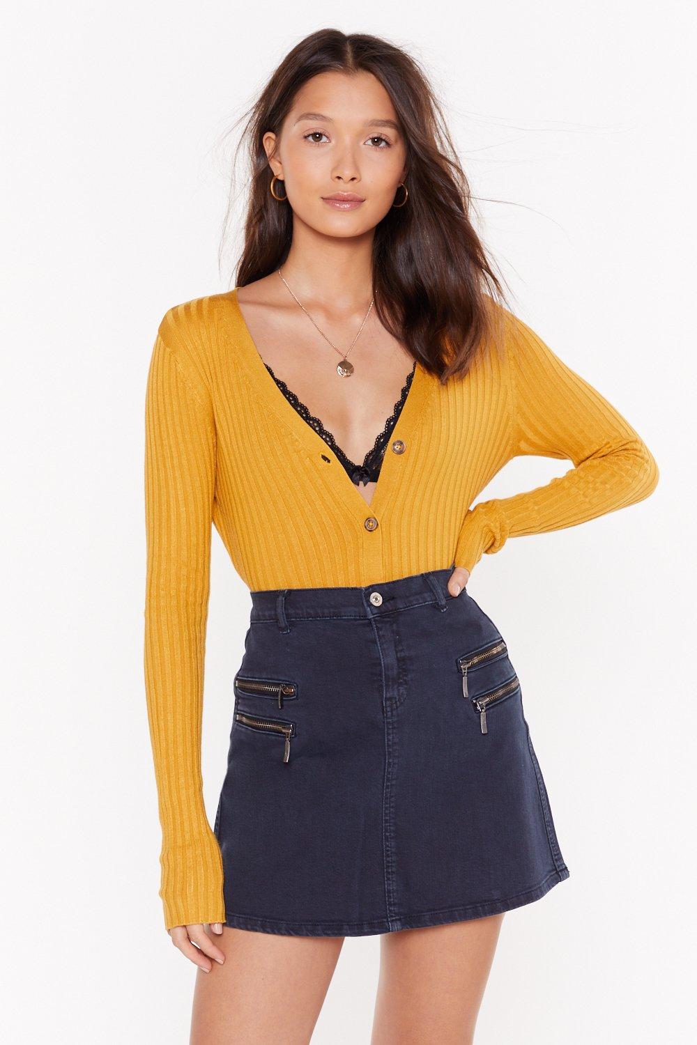nasty gal yellow cardigan