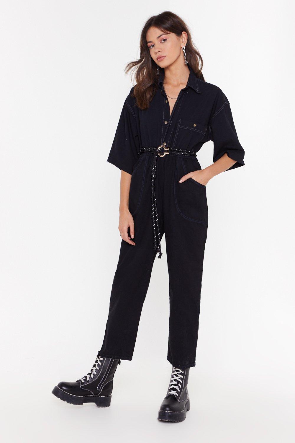 dark denim boiler suit