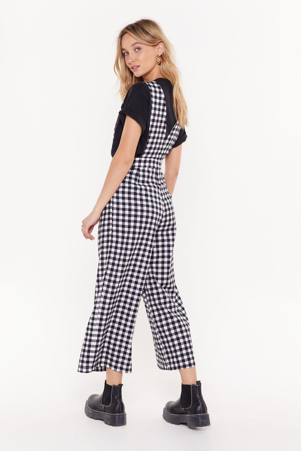 gingham jumpsuit