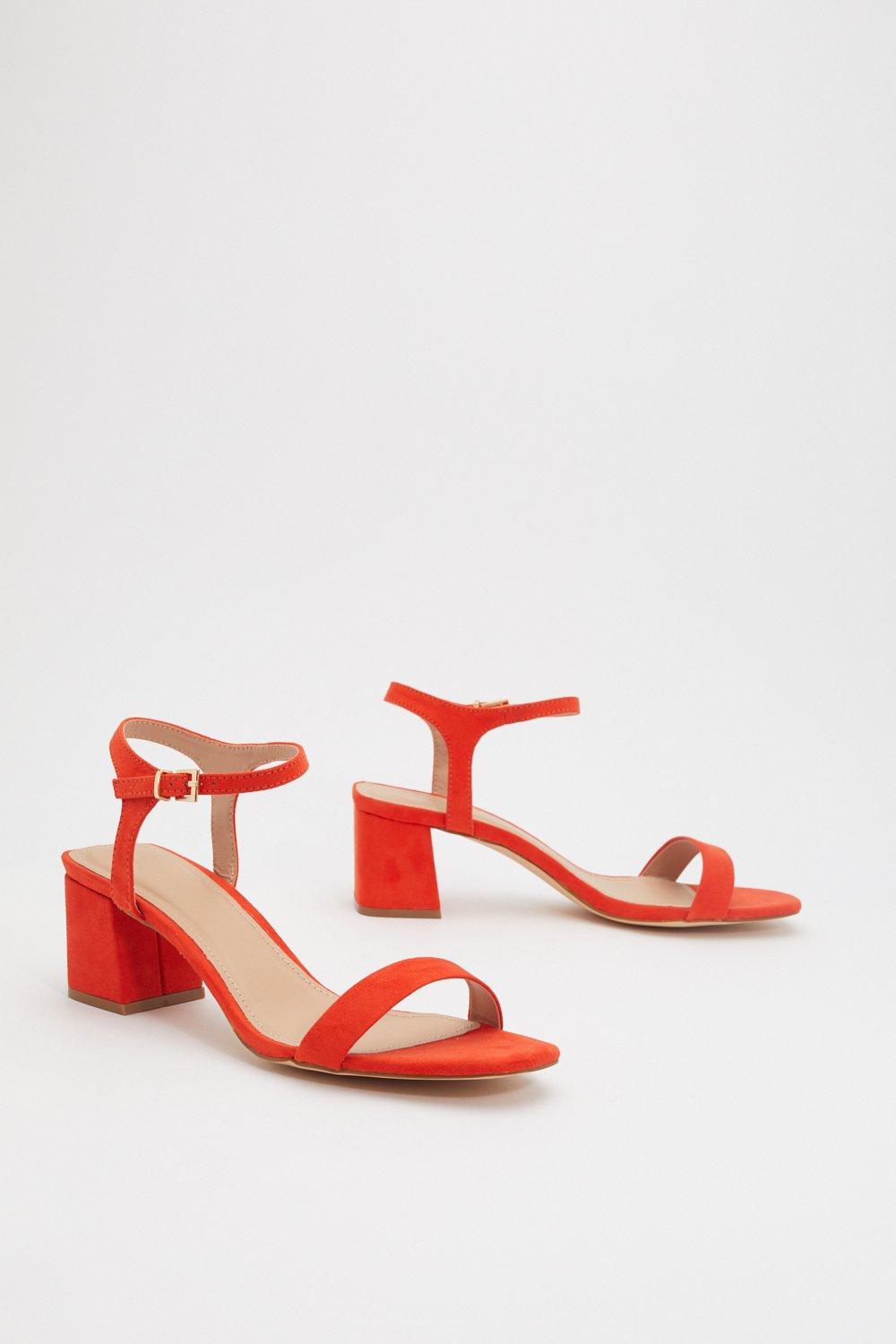 block heel sandals orange