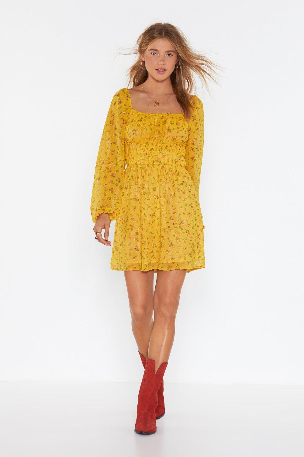 nasty gal yellow dress