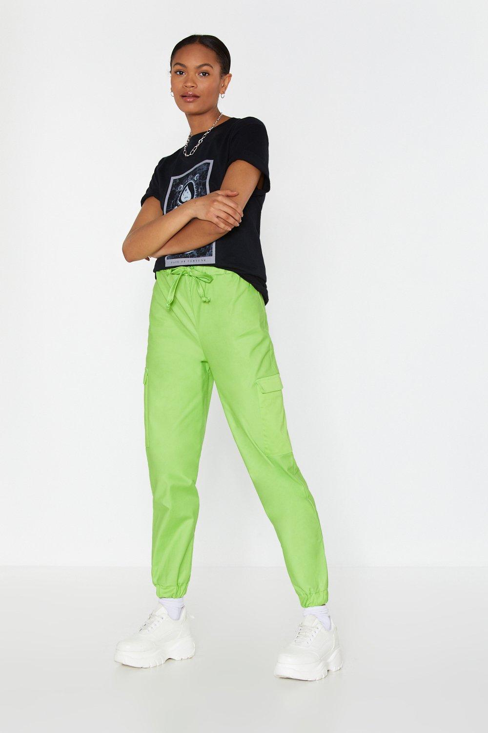lime green high waisted pants