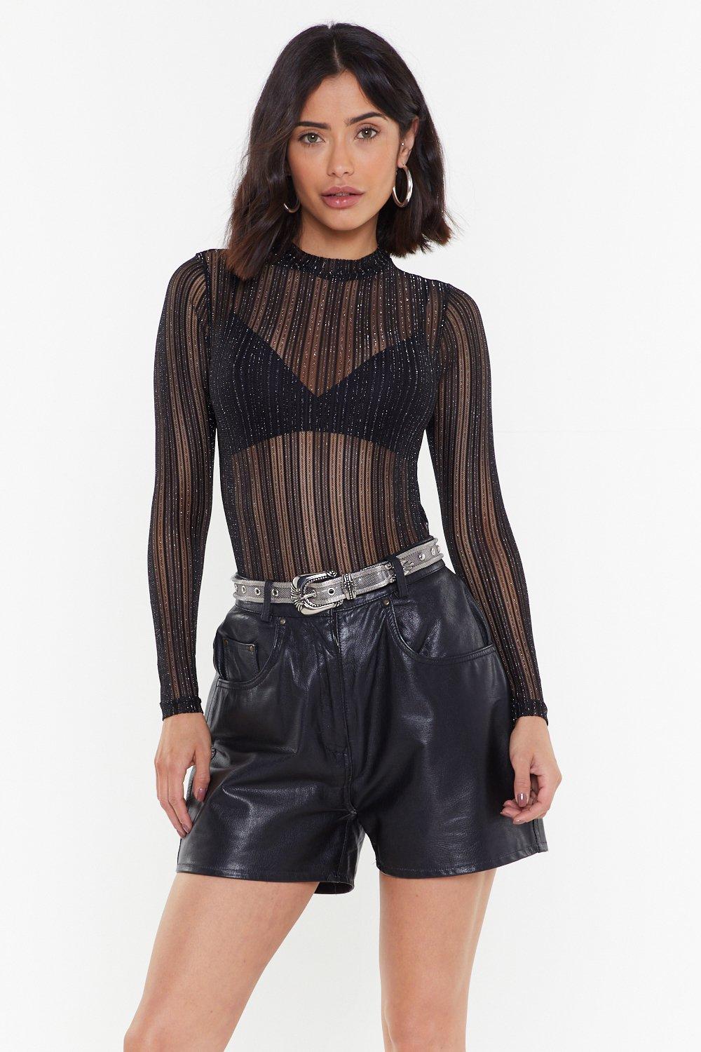 glitter mesh bodysuit