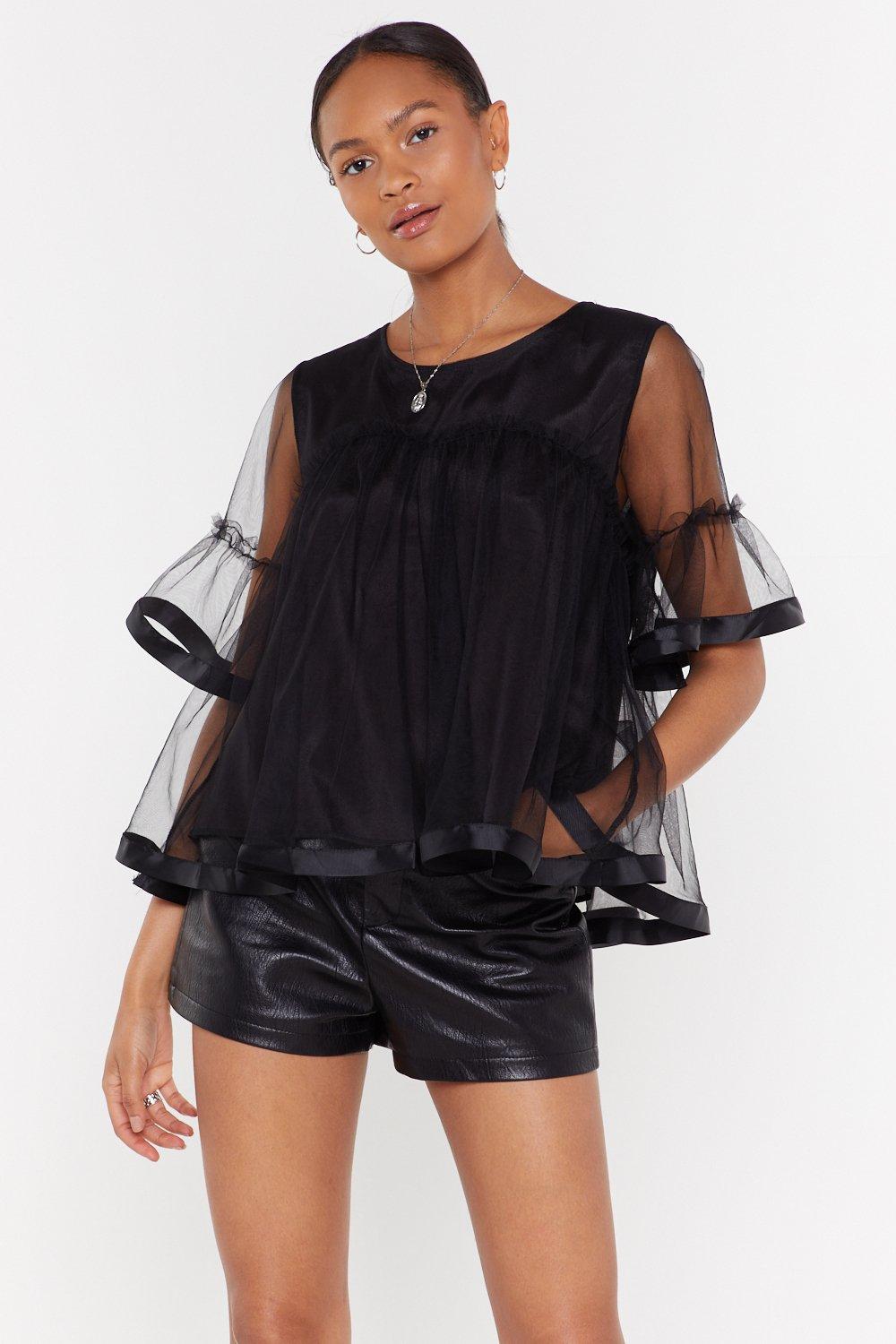 coast ruffle organza top