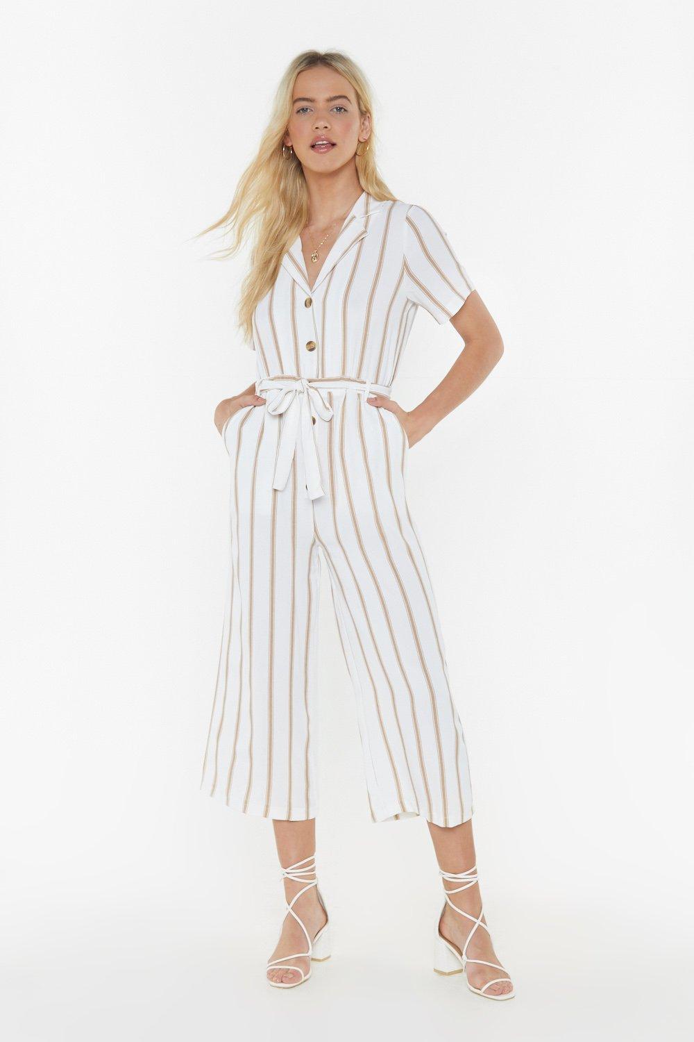 striped cropped jumpsuit