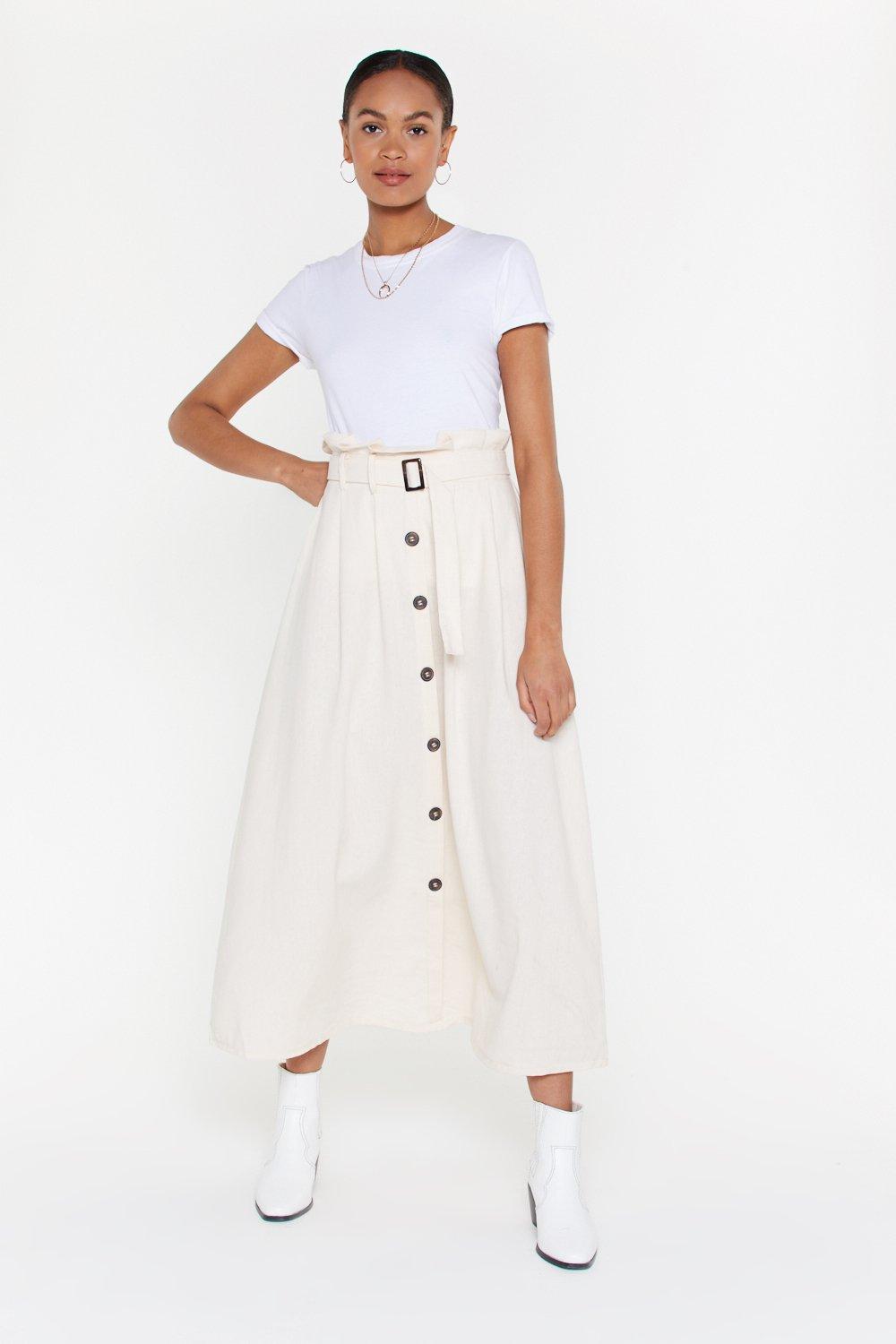 button down skirt maxi