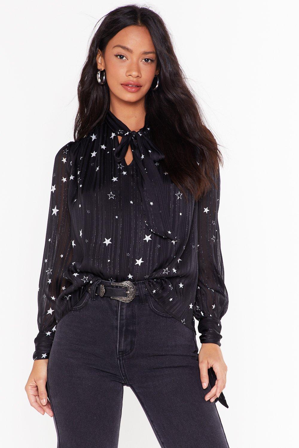 blouse with stars print