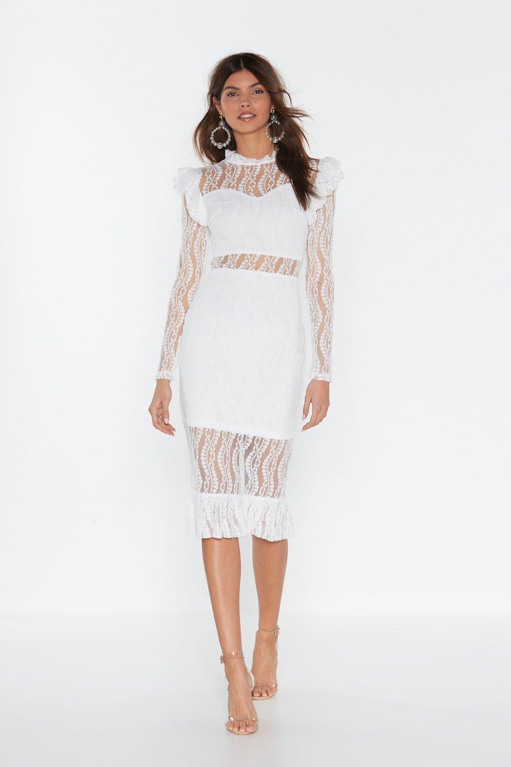 nasty gal white lace dress