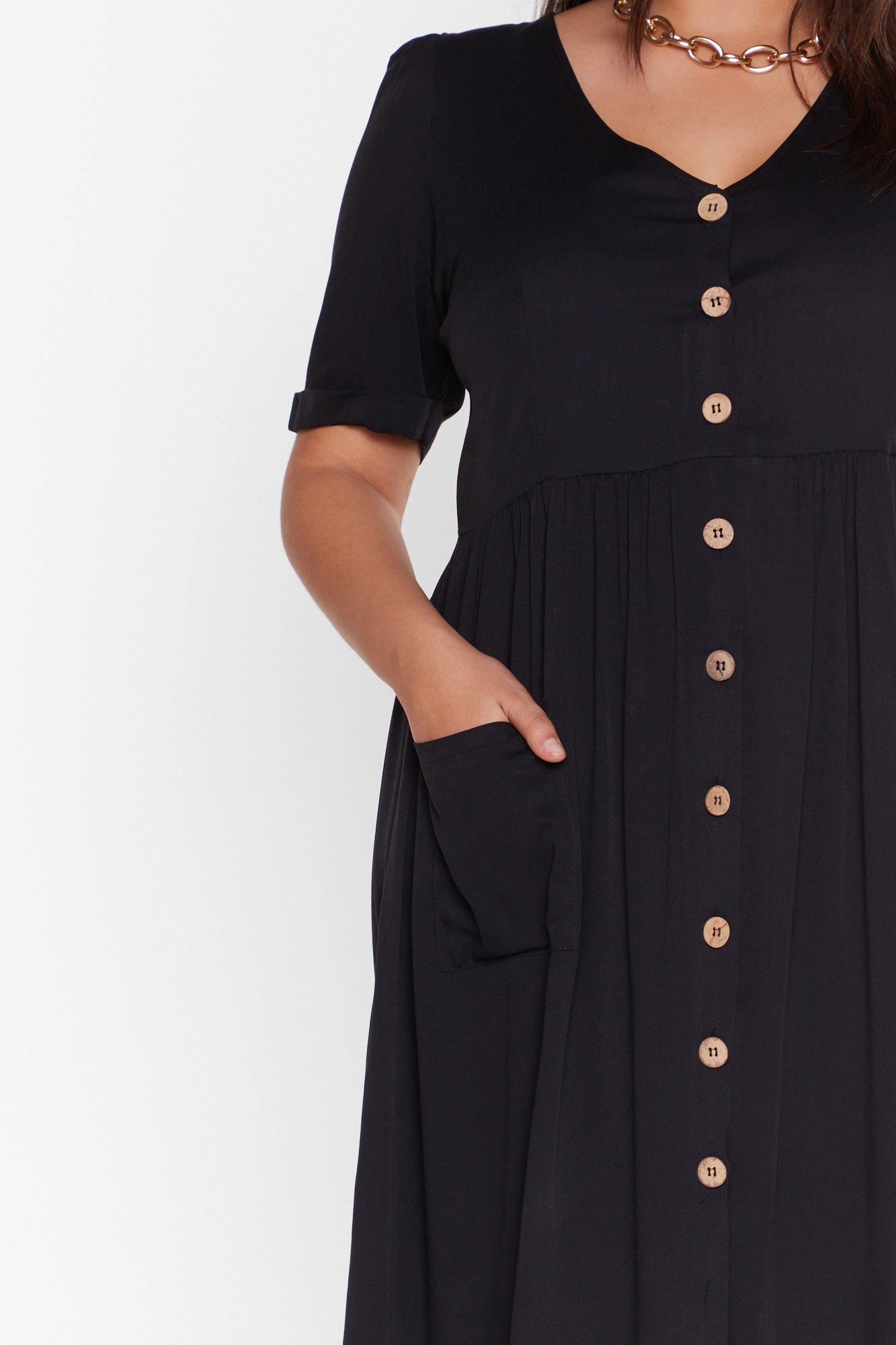 black smock midi dress