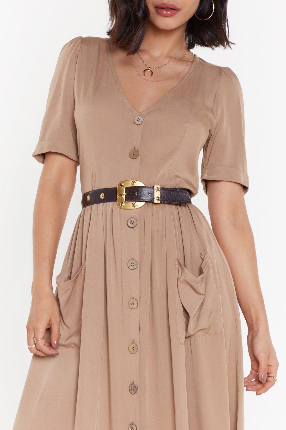 smock dress with belt