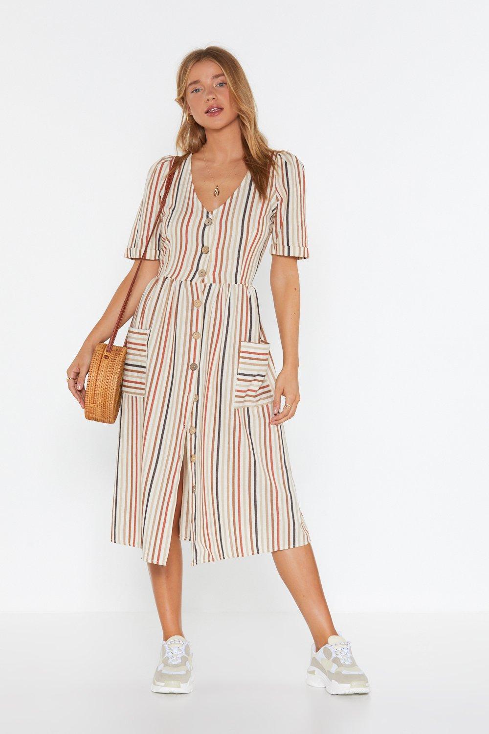 stripe midi dress