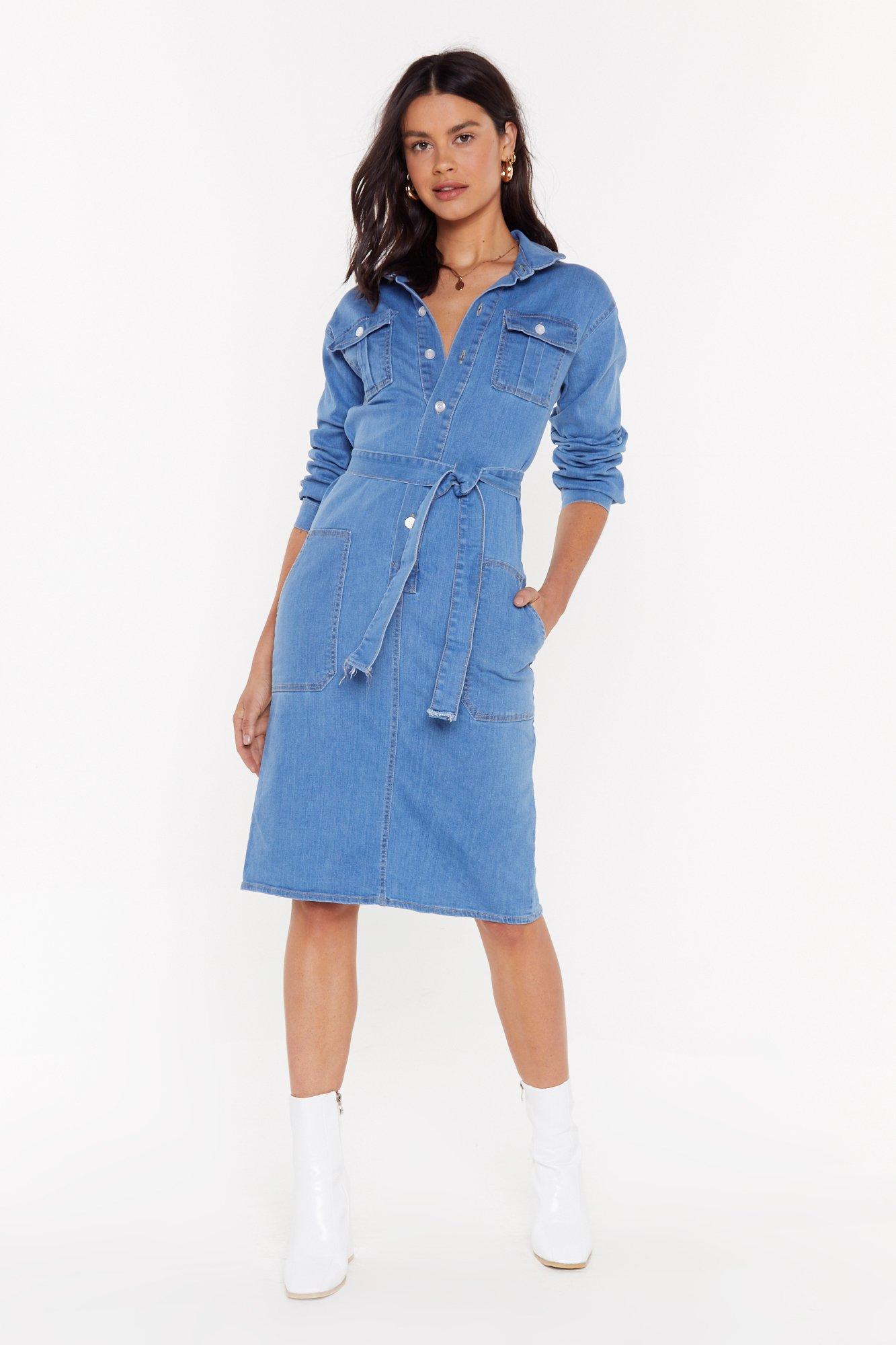 Buttons Denim Midi Dress | Nasty Gal