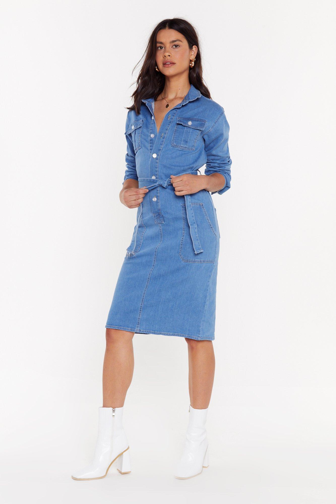 midi dress denim