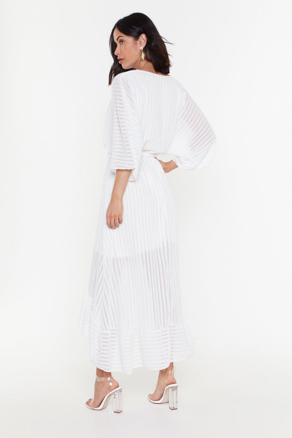 sheer stripe midi dress