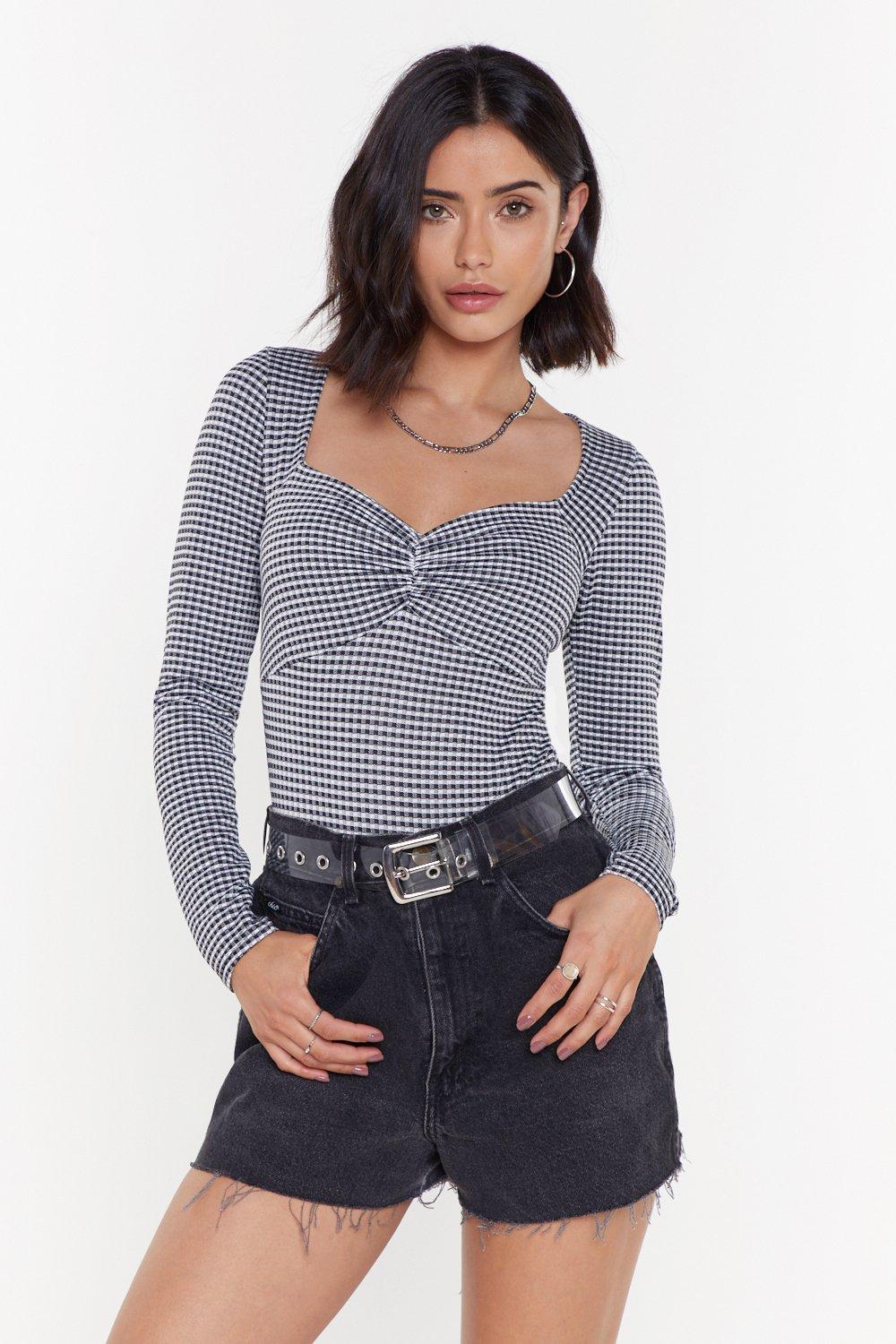 gingham bodysuit