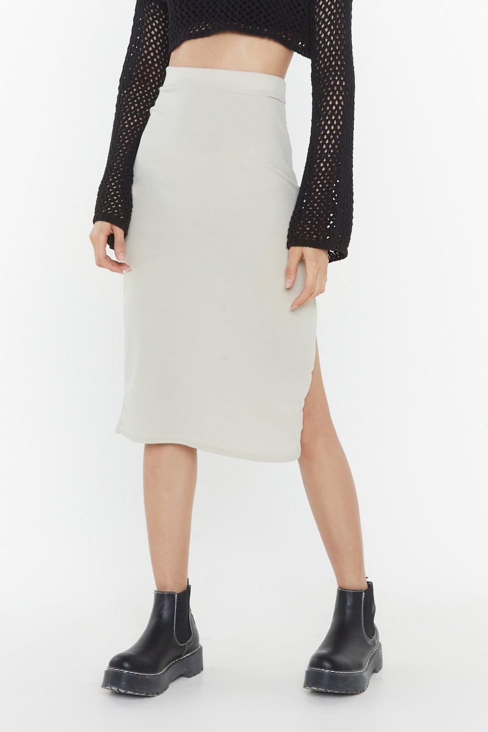 midi skirt with side split