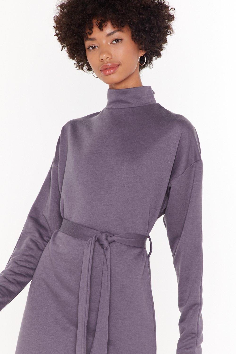 mauve sweater dress