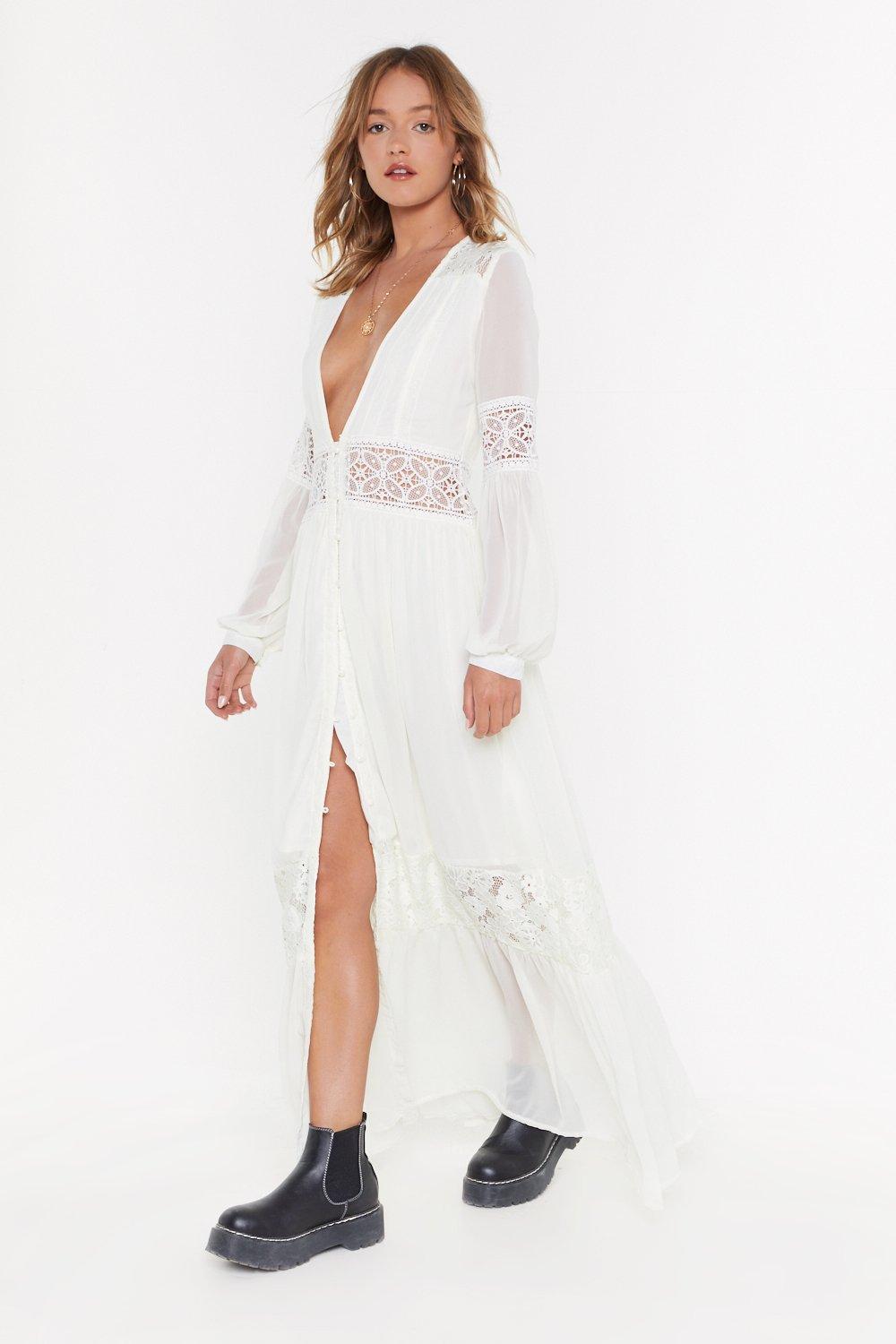 off white boho maxi dress