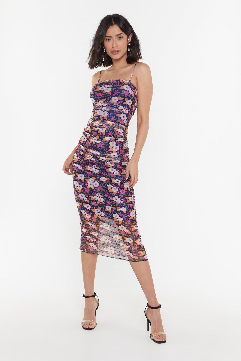 floral mesh dress