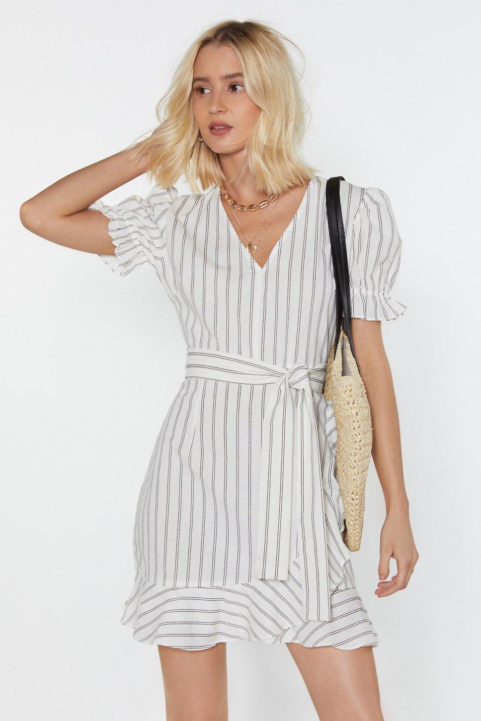 wrap dress striped