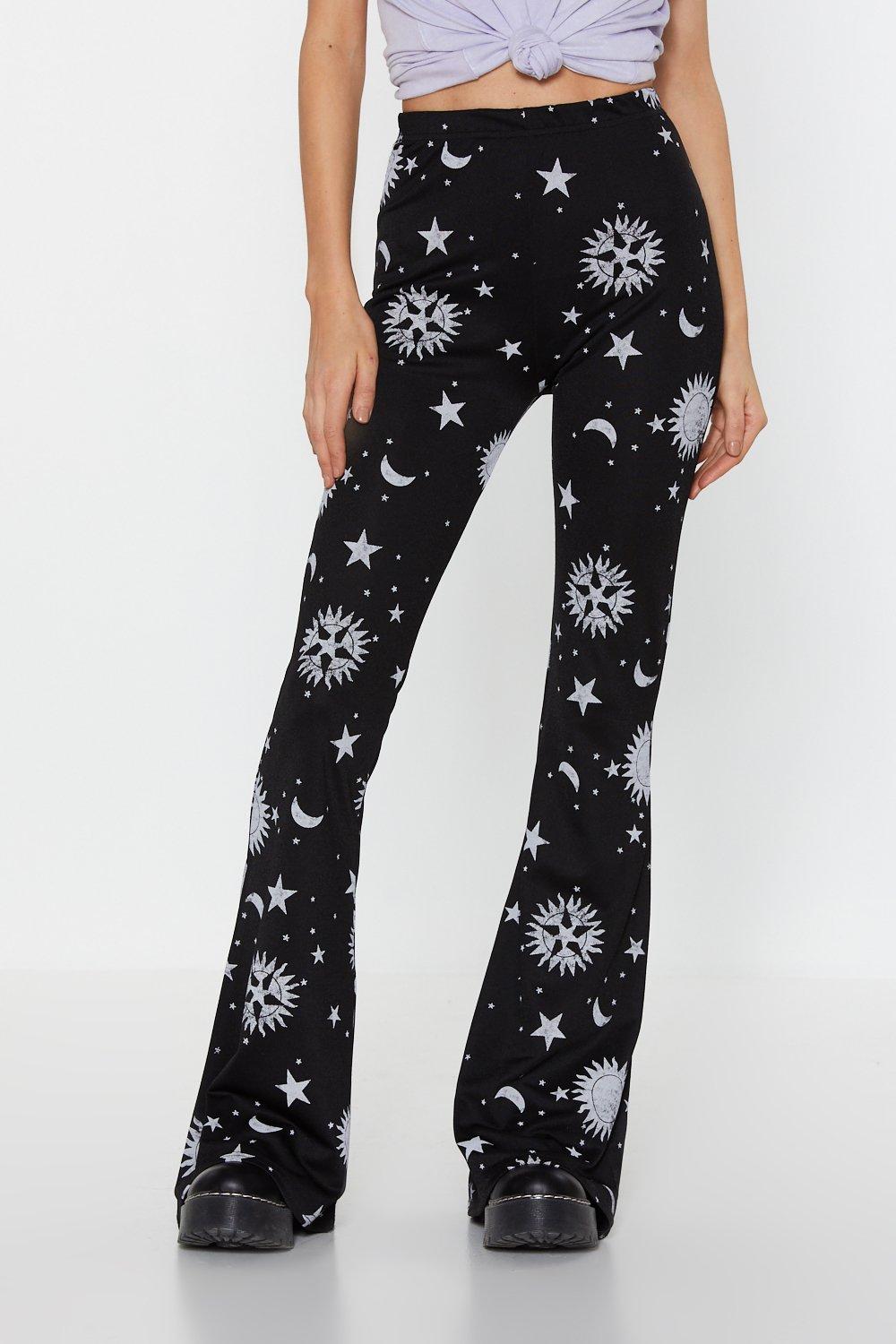 stretch flare trousers