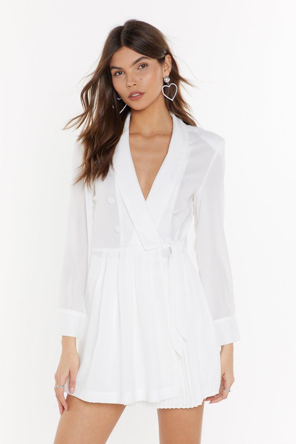 white blazer romper