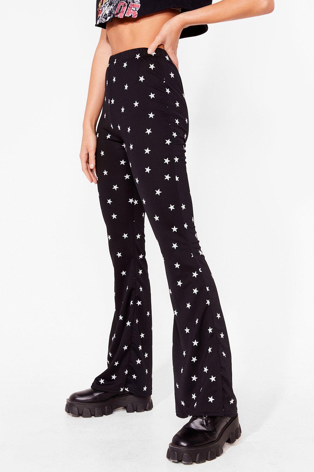 black and white flare pants