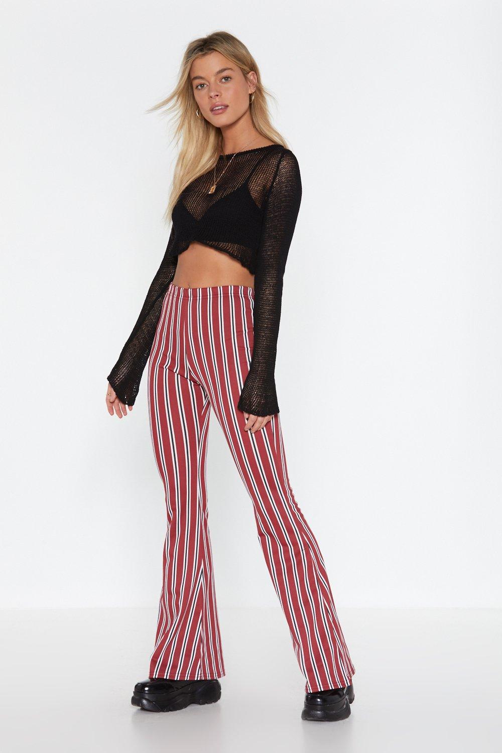 flare pants striped