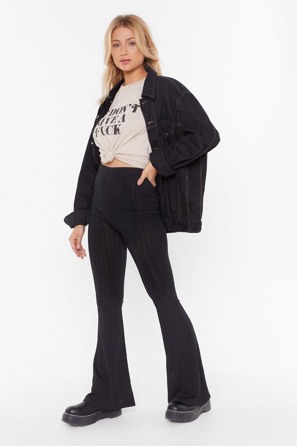 flare high waisted trousers