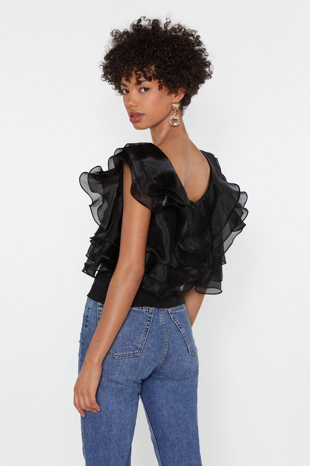 ruffle organza top