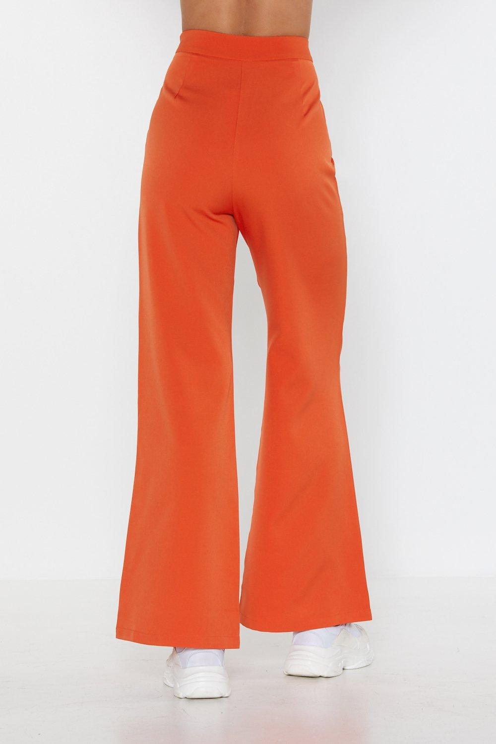 orange wide leg jeans