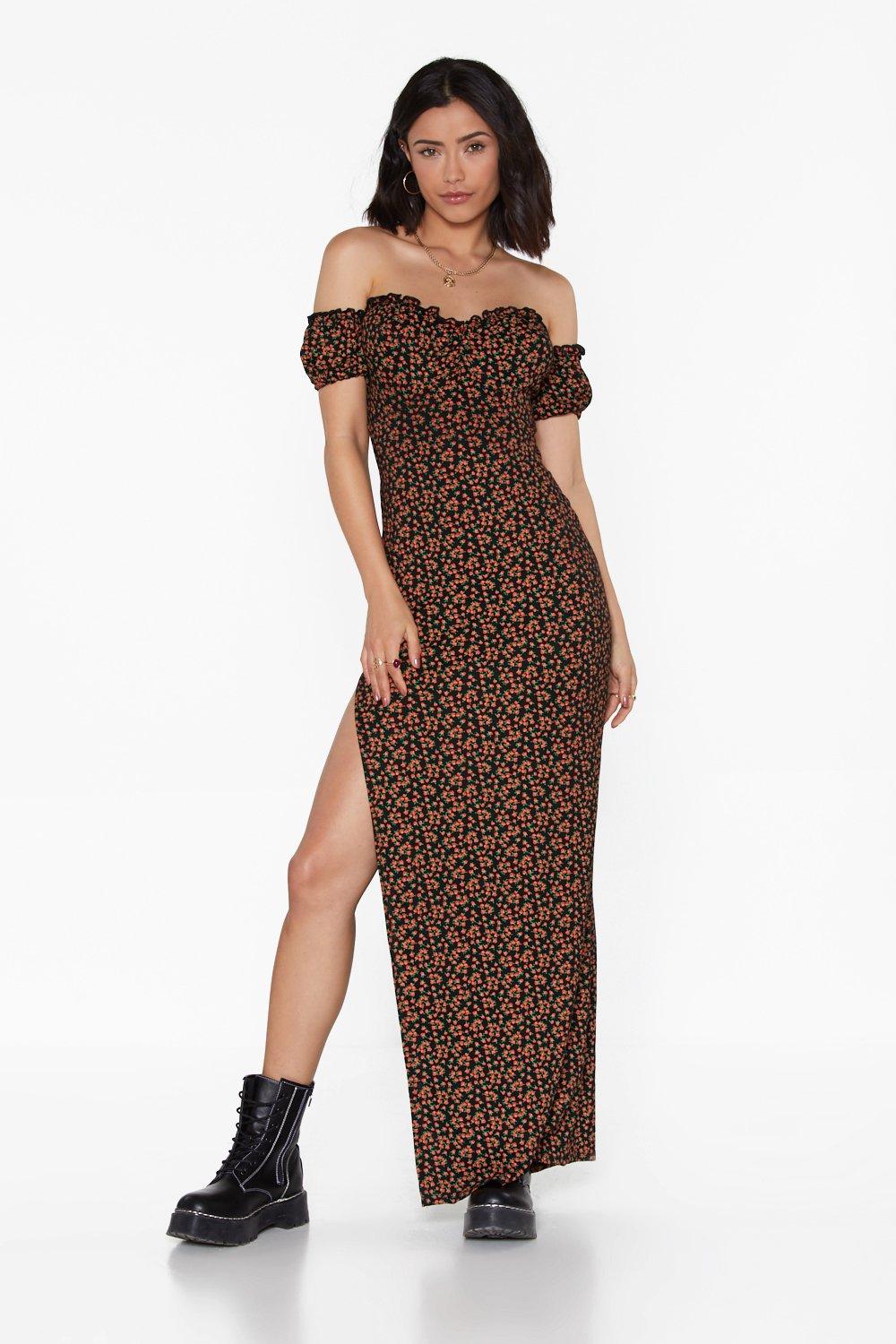 and floral maxi dress