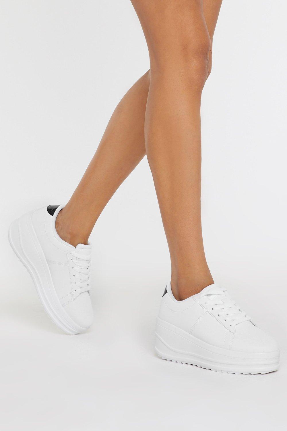 high platform sneakers white