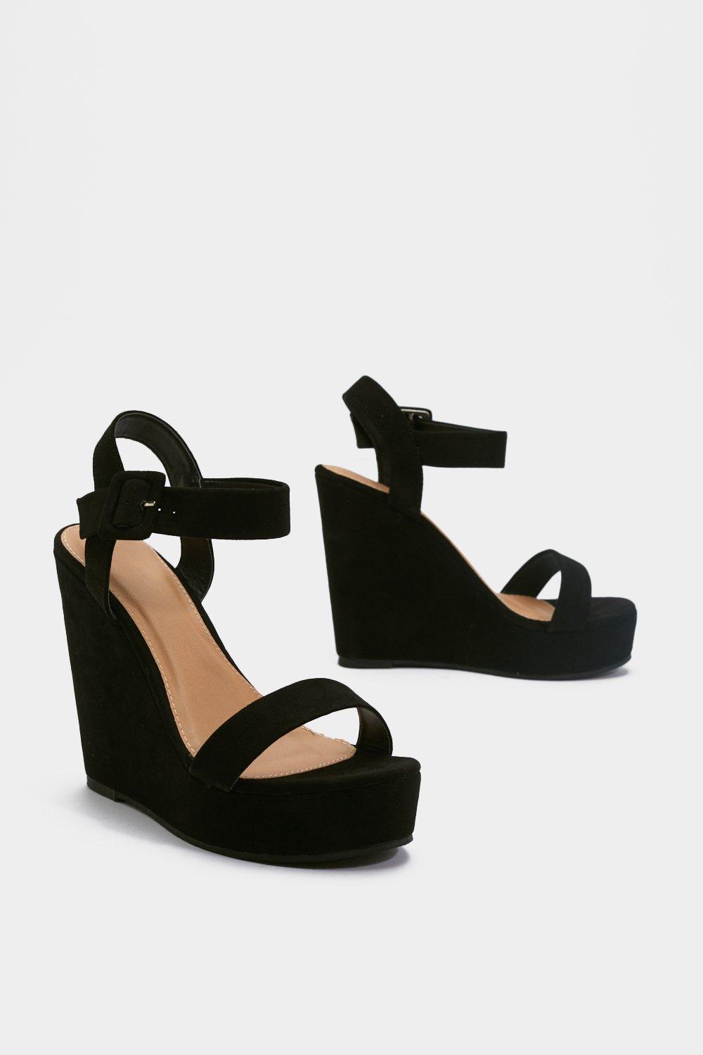 black high wedges