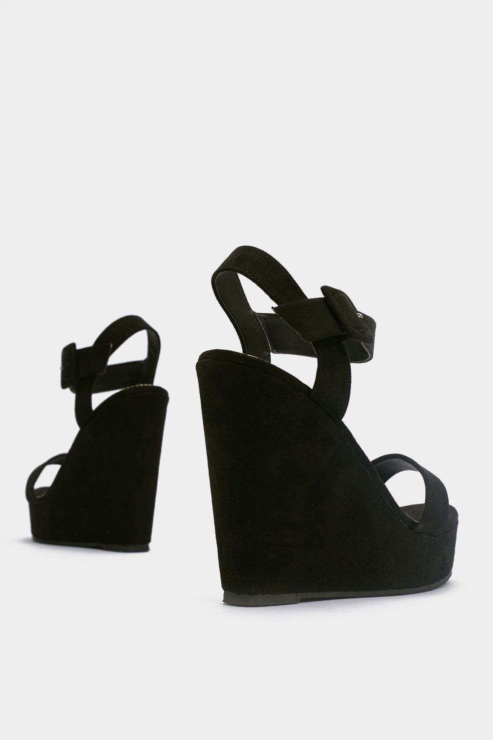 black high wedges