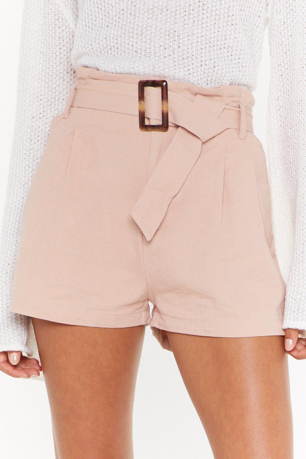 high waisted paperbag shorts