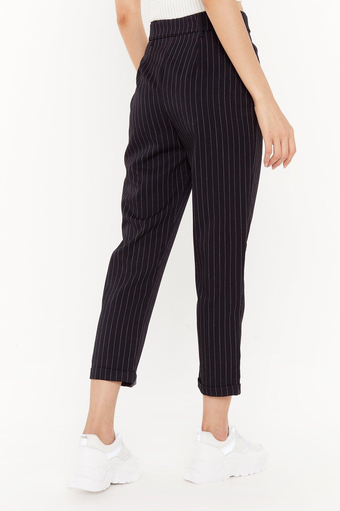 pinstripe high waisted pants