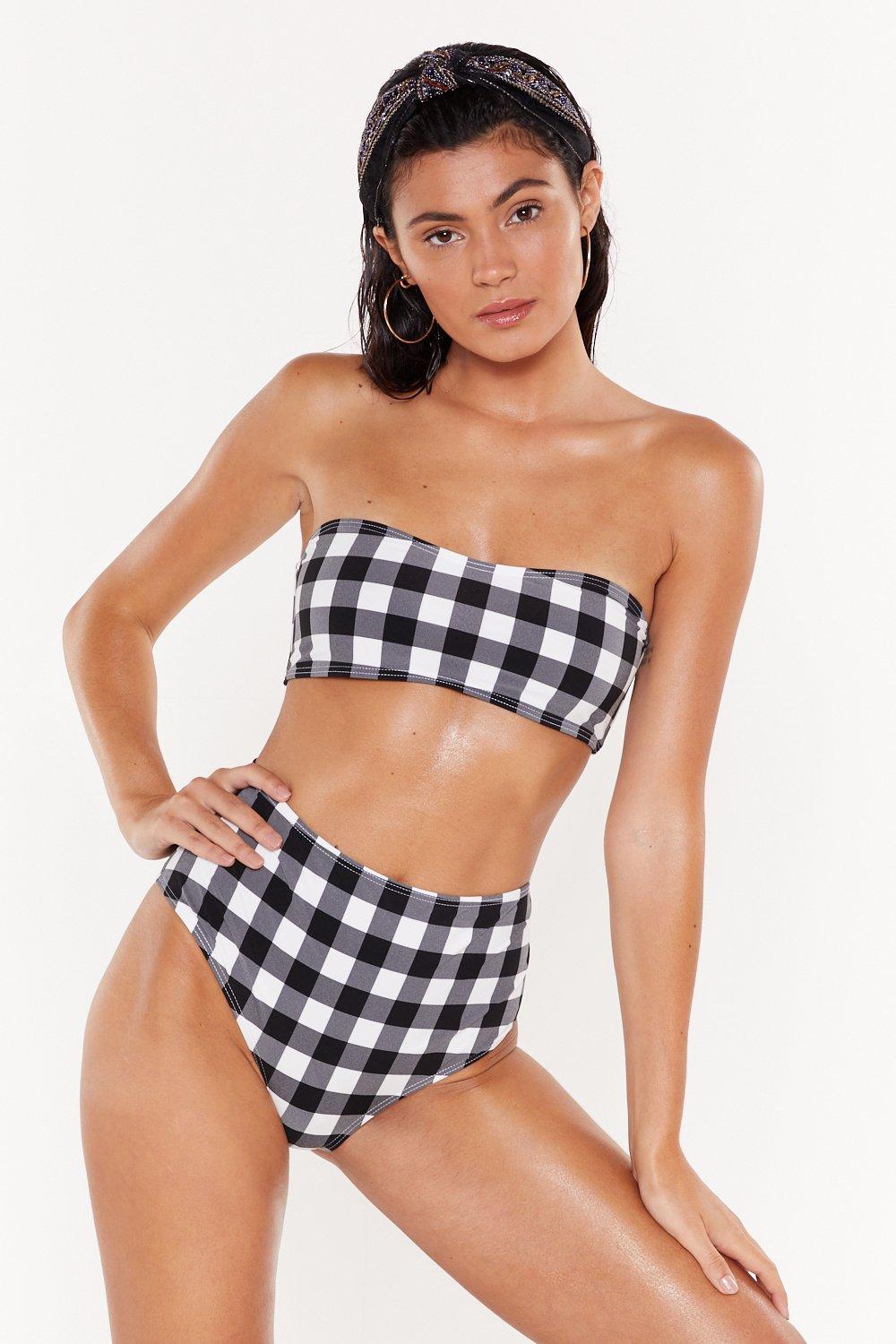 high waisted gingham bikini