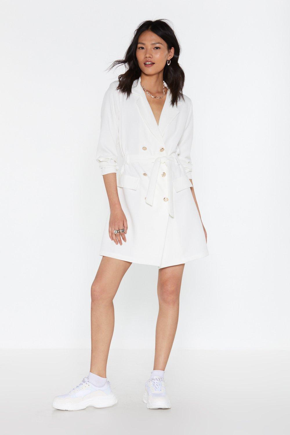 nasty gal white blazer dress