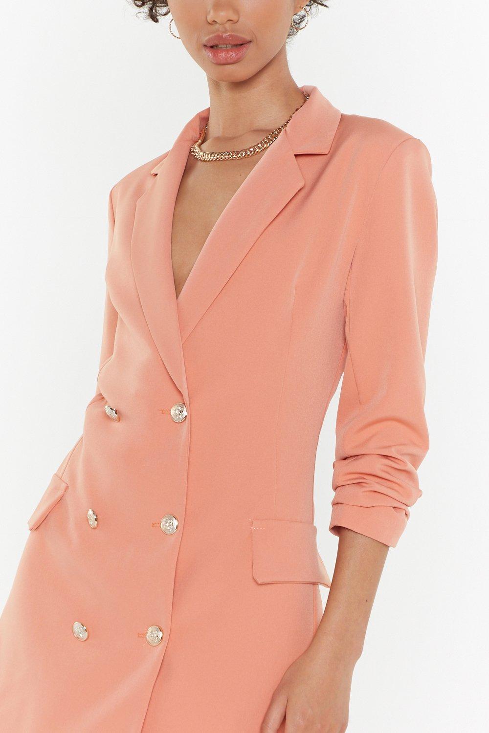 peach blazer dress