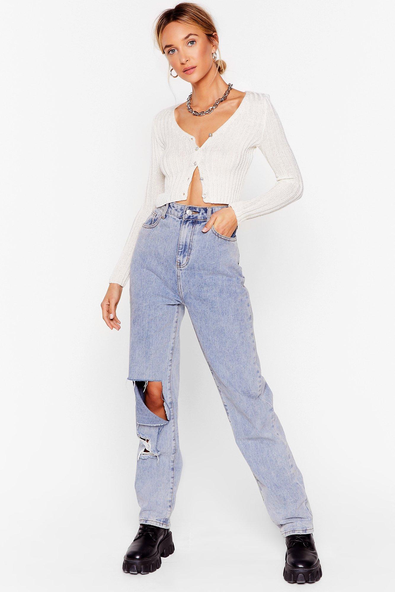 cropped button down cardigan