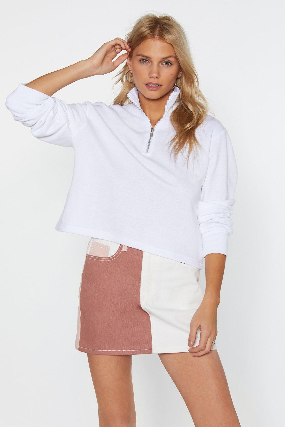 crop jumper with zip