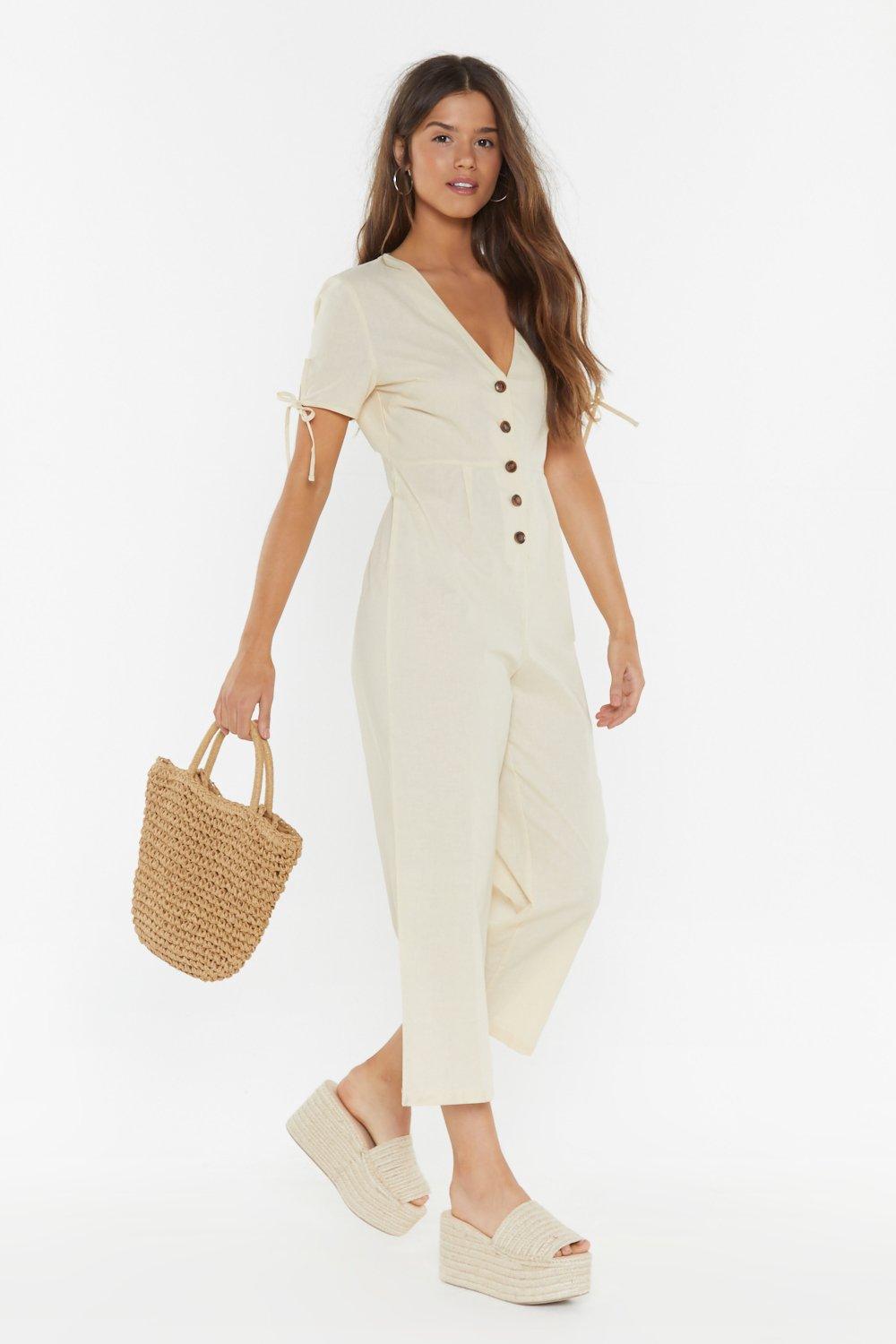 button down jumpsuit