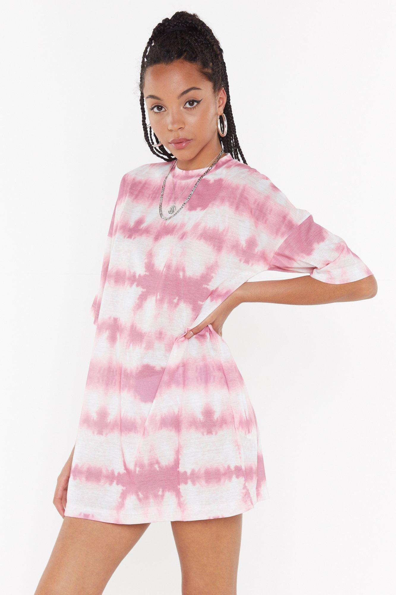 tie dye oversized tee dress