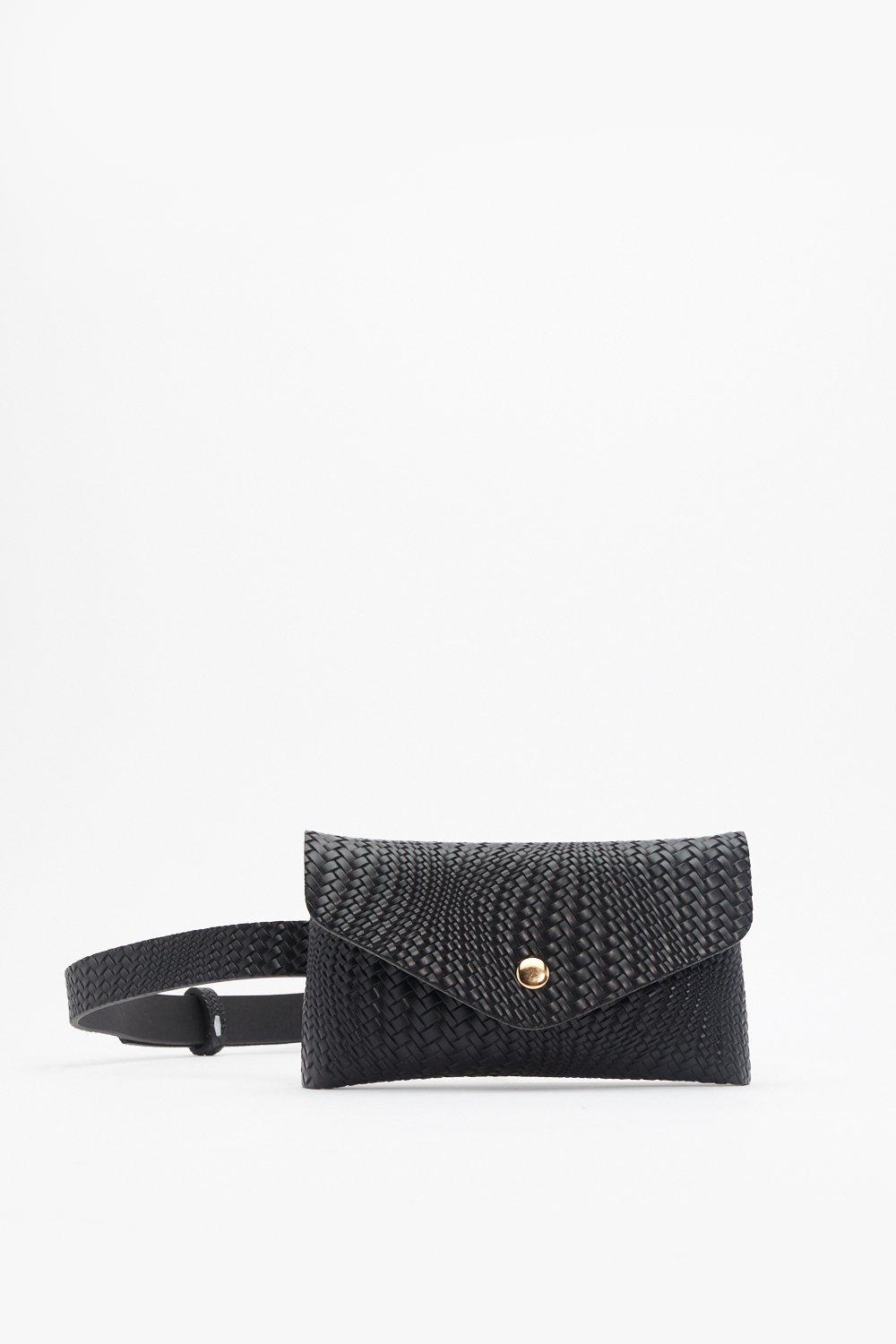 black envelope belt bag