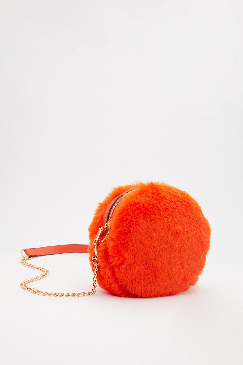 orange fur bag